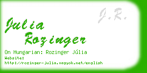 julia rozinger business card